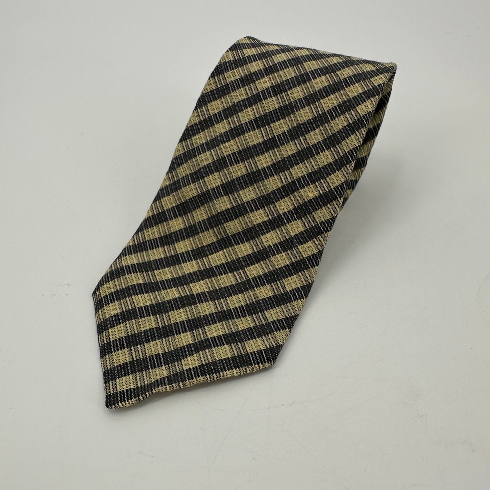 Paul Stuart Mens Tie Made in Italy 70 Linen 30 Silk Diagonal Check Pattern
